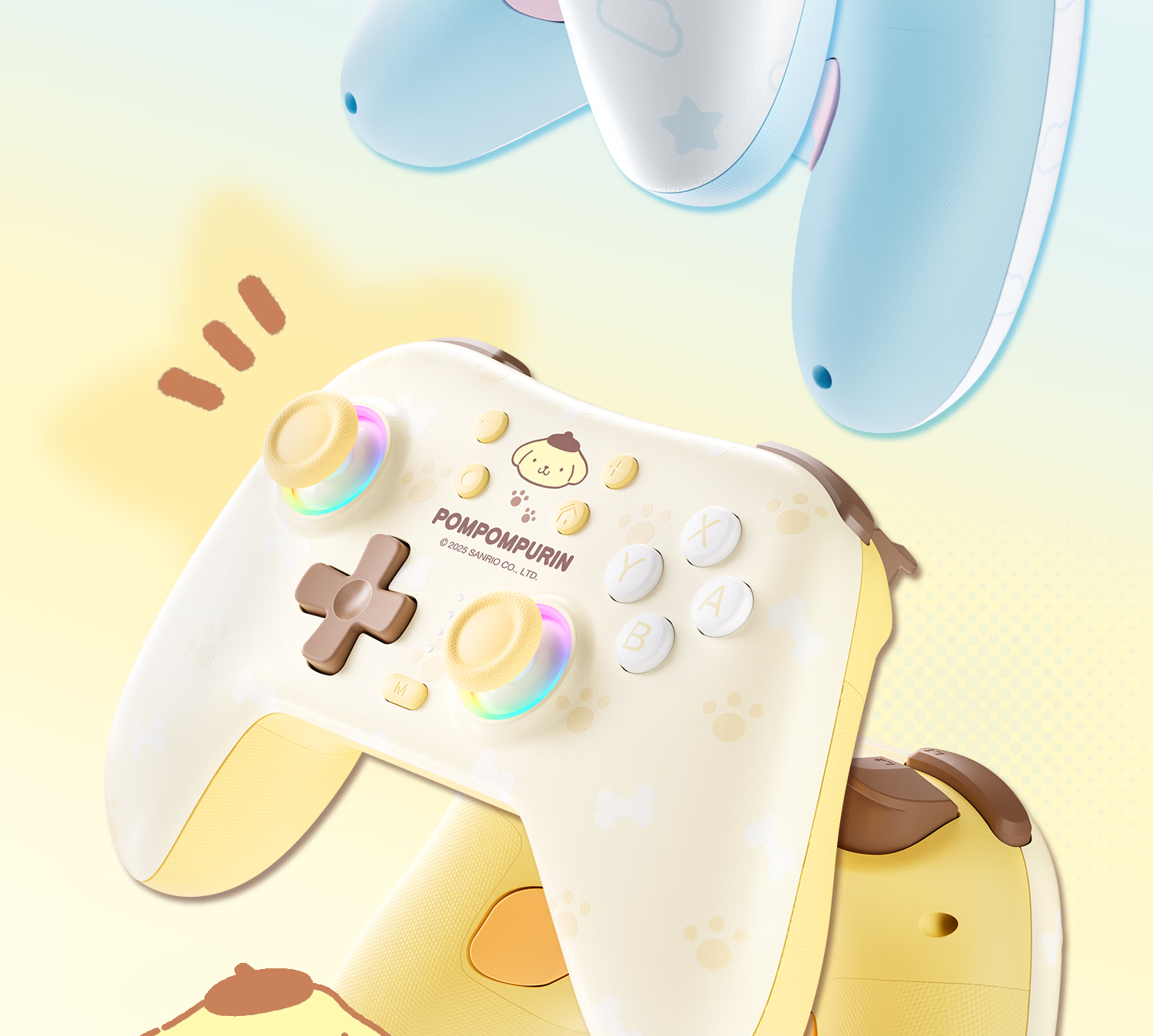 Gudetama x Pudding Dog Wireless Bluetooth Cartoon Game Controller Receiver for Switch 2/NS OLED/PC/Steam/Android/iOS IP Collaboration Girls Gift 7
