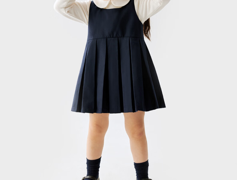 Koala Noses [Academy Style Pleated Dress · Classic Versatile] Girls Fashionable Casual Suspender Dress 8