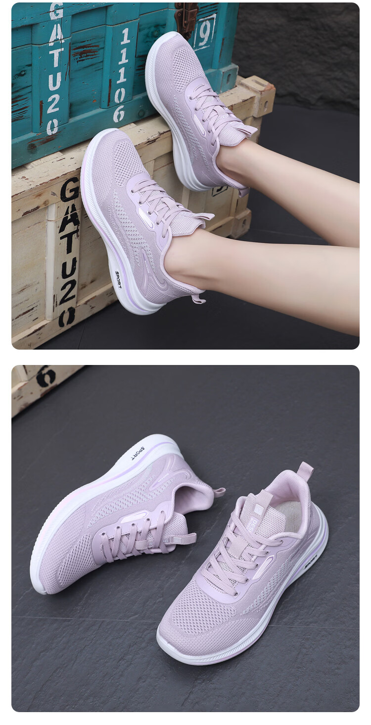 BURUIJING Women's Breathable Mom Sports Casual Shoes Non-slip Old Beijing Cloth Shoes 61129 Pink Size 40 12