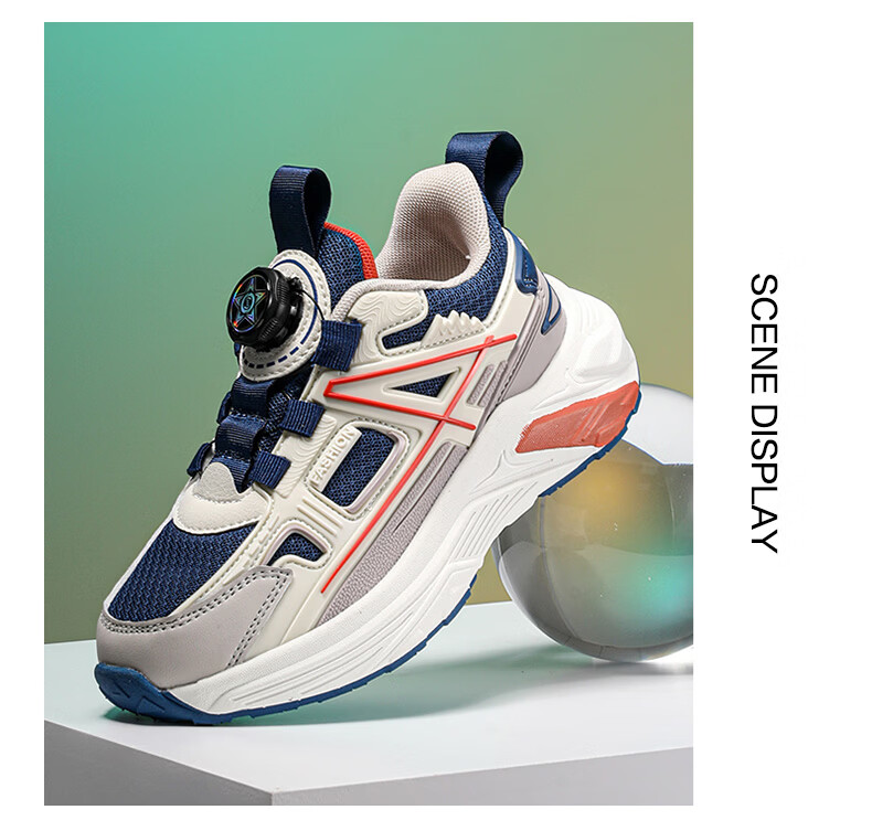 7-PE Boys' Sports Shoes 2026 Spring New Breathable Mesh Soft Sole Lightweight Casual Kids Shoes for Older Boys 4