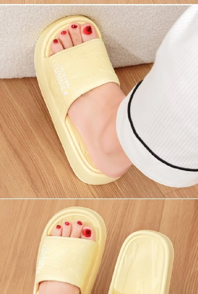 Huamei Comfortable Walking Slippers Unisex Home Shower Non-Slip Bathroom Indoor Outdoor Couple Sandals HM633 Yellow Size 36-37 18