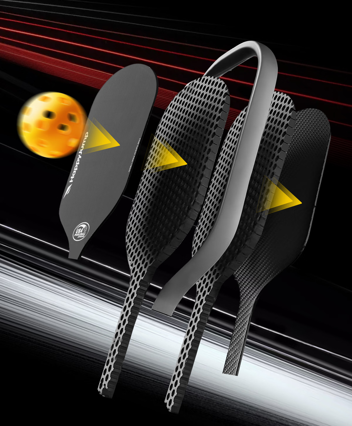HiJump (Germany) Pickleball Paddle T700 High-End Carbon Fiber Offensive and Defensive Matte Professional Tournament Single Paddle Set 8