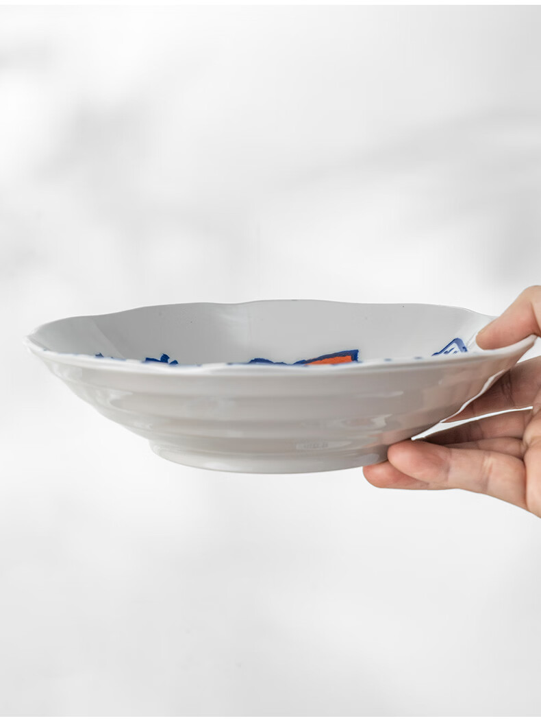 Mino Yaki Japanese Imported Tableware Underglaze Color Year of Abundance Sea Bream Bowl and Plate 10-Piece Set 11