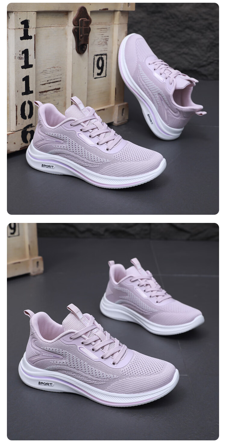 BURUIJING Women's Breathable Mom Sports Casual Shoes Non-slip Old Beijing Cloth Shoes 61129 Pink Size 40 13