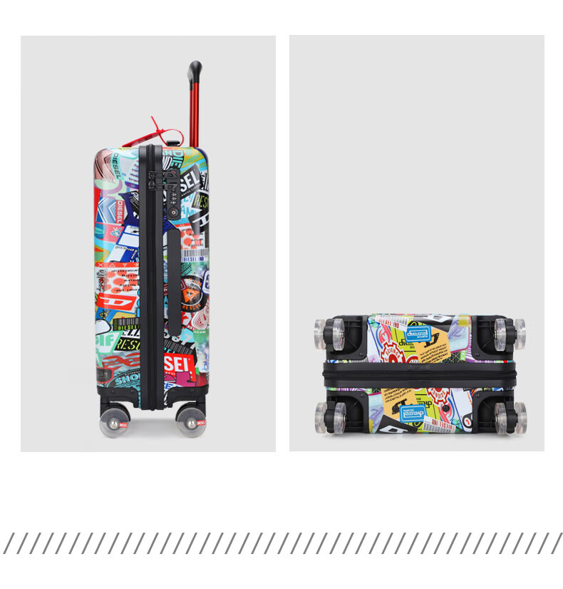 DIESEL Luggage Trendy Personalized Print Large Capacity Unisex Student Travel Suitcase PC Trolley Case 28 Inch Check-in Size 15