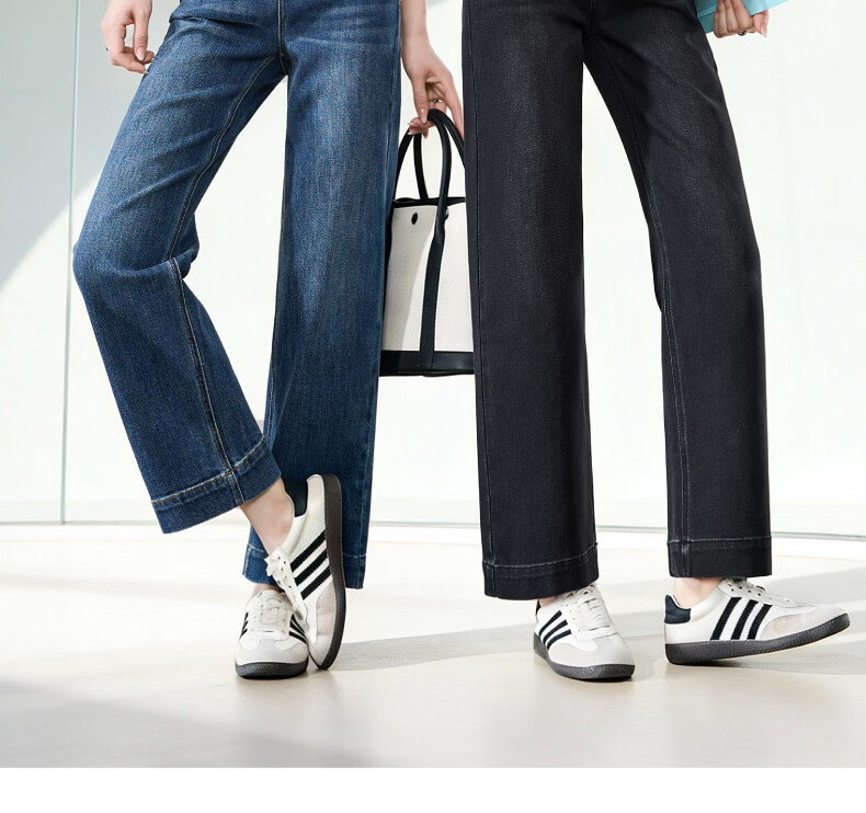 ESE-Y Wide-Leg Retro Petite Straight-Leg Jeans for Women 2026 Spring Slim Fit Black 30 3