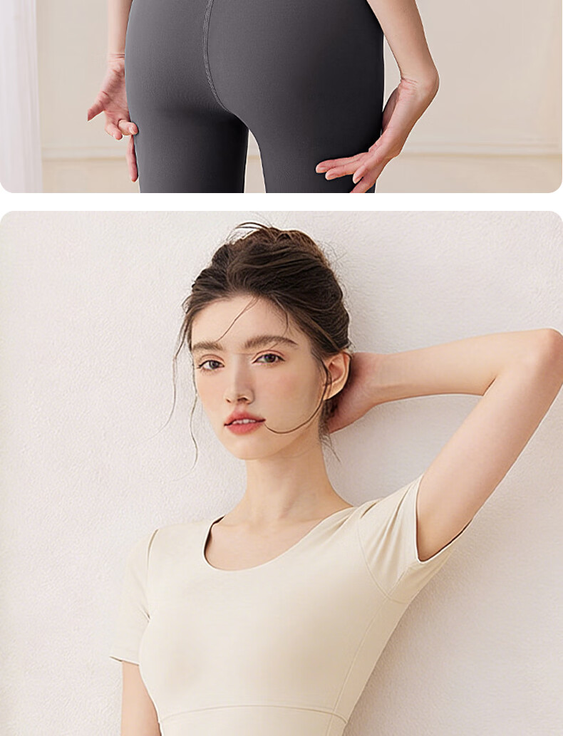 XUEXIMAN Women's Quick-Dry Yoga Top T-Shirt Pilates Training Backless Sportswear with Chest Pad Short Sleeve Fitness Shirt 13
