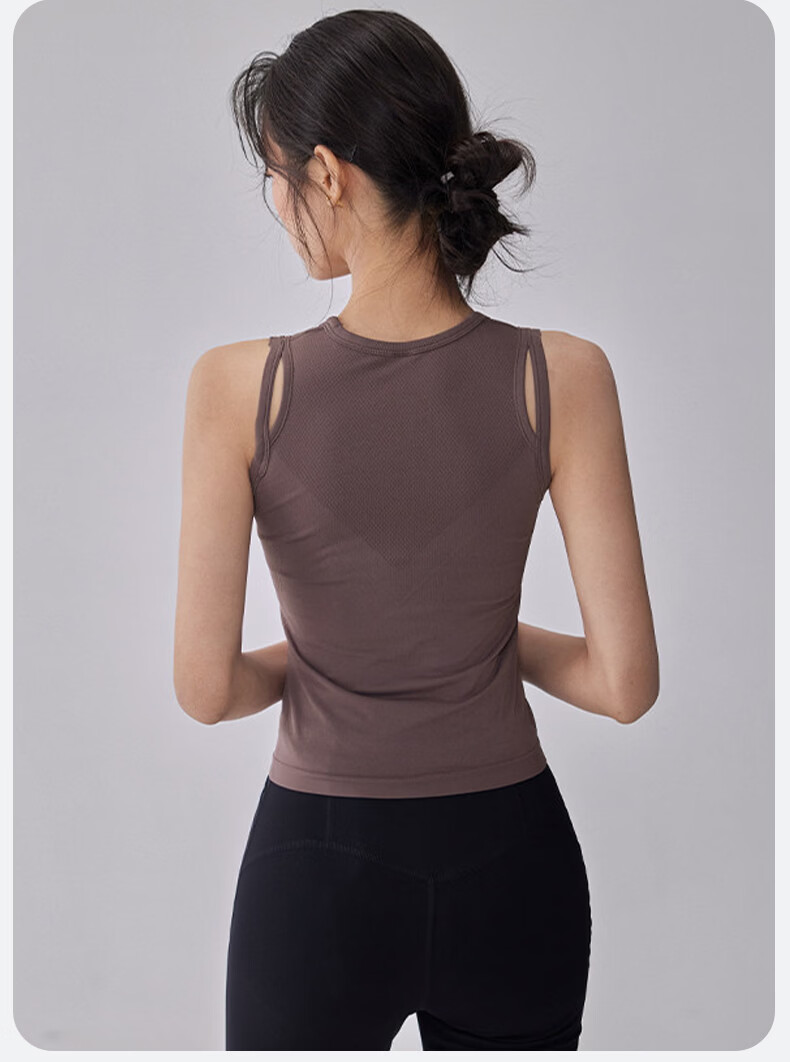 XUEXIMAN Integrated Sports Vest High-Intensity Shockproof Push-Up Fitness Pilates Sleeveless Quick-Dry Yoga Top 16