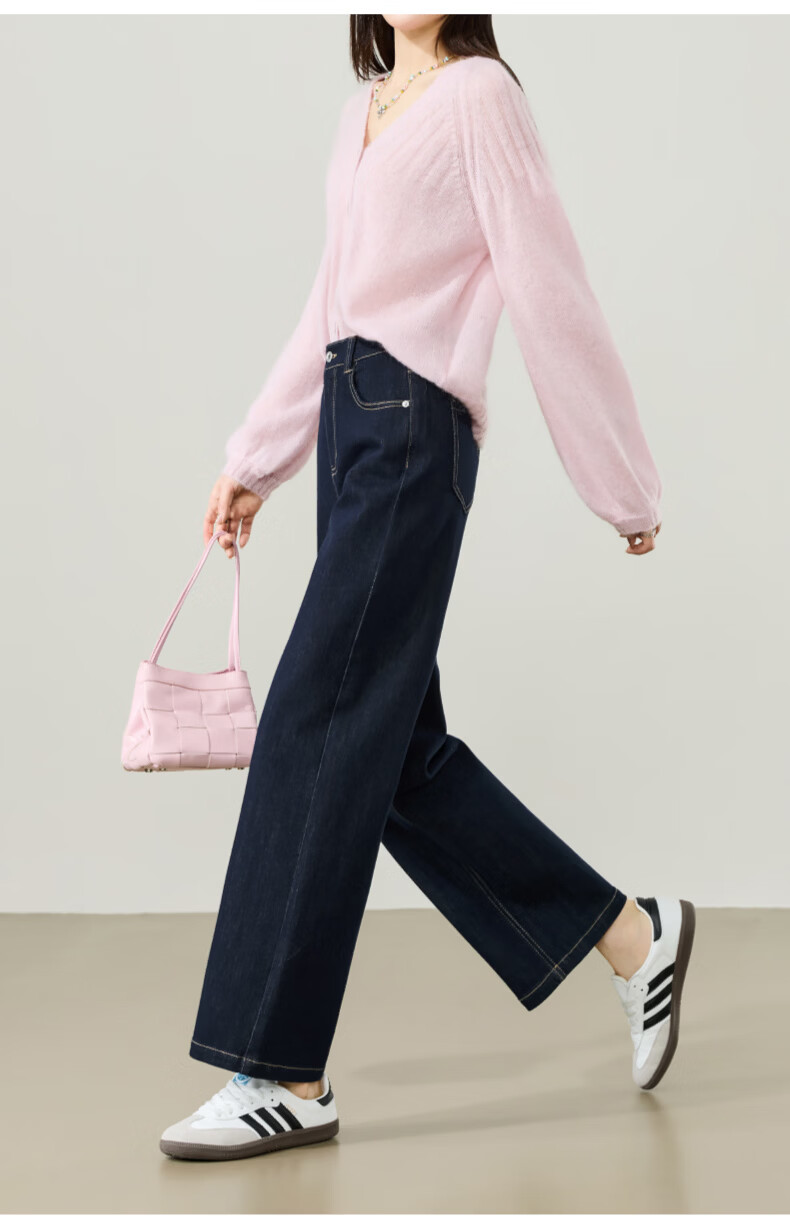 ESE-Y Women's 9/10 Straight-Leg Jeans 2026 Spring New Fashion Petite Slim Fit Denim Pants Dark Blue 29 20