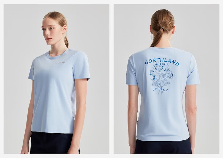 NORTHLAND Women's Quick-Dry T-Shirt 2026 New Outdoor Sun Protection Antibacterial Skin-Friendly Crew Neck Short Sleeve Tee 15