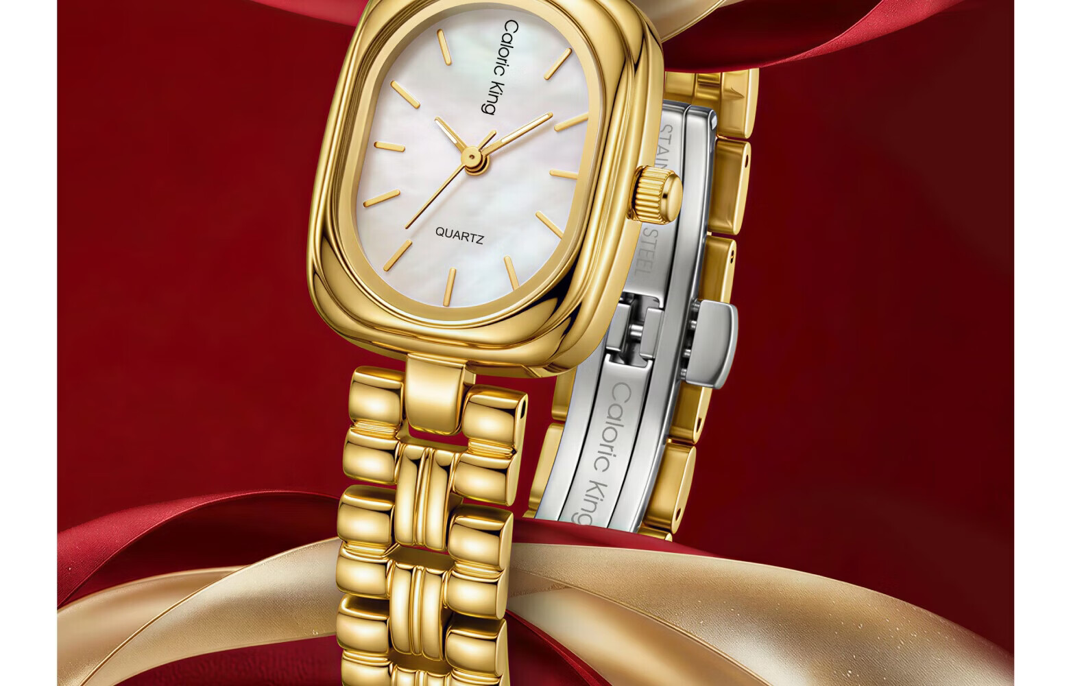 Caloric King Minimalist Small Gold Luxury Women's Watch Elegant Ladies Wristwatch Small Dial Birthday Gift for Girlfriend 3
