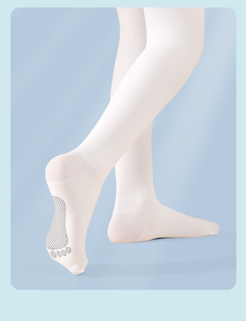 Xueqiman Girls Dance Tights White Practice Pantyhose Professional Children's Summer Thin Ballet Stockings 16