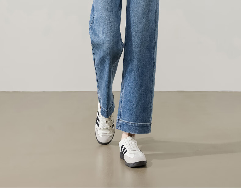 ESE-Y Wide-Leg Retro Petite Straight-Leg Jeans for Women 2026 Spring Slim Fit Black 30 32