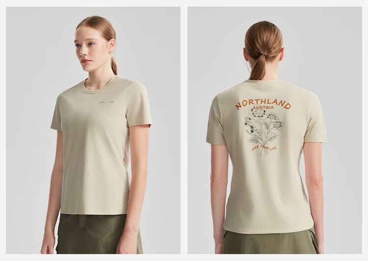 NORTHLAND Women's Quick-Dry T-Shirt 2026 New Outdoor Sun Protection Antibacterial Skin-Friendly Crew Neck Short Sleeve Tee 17