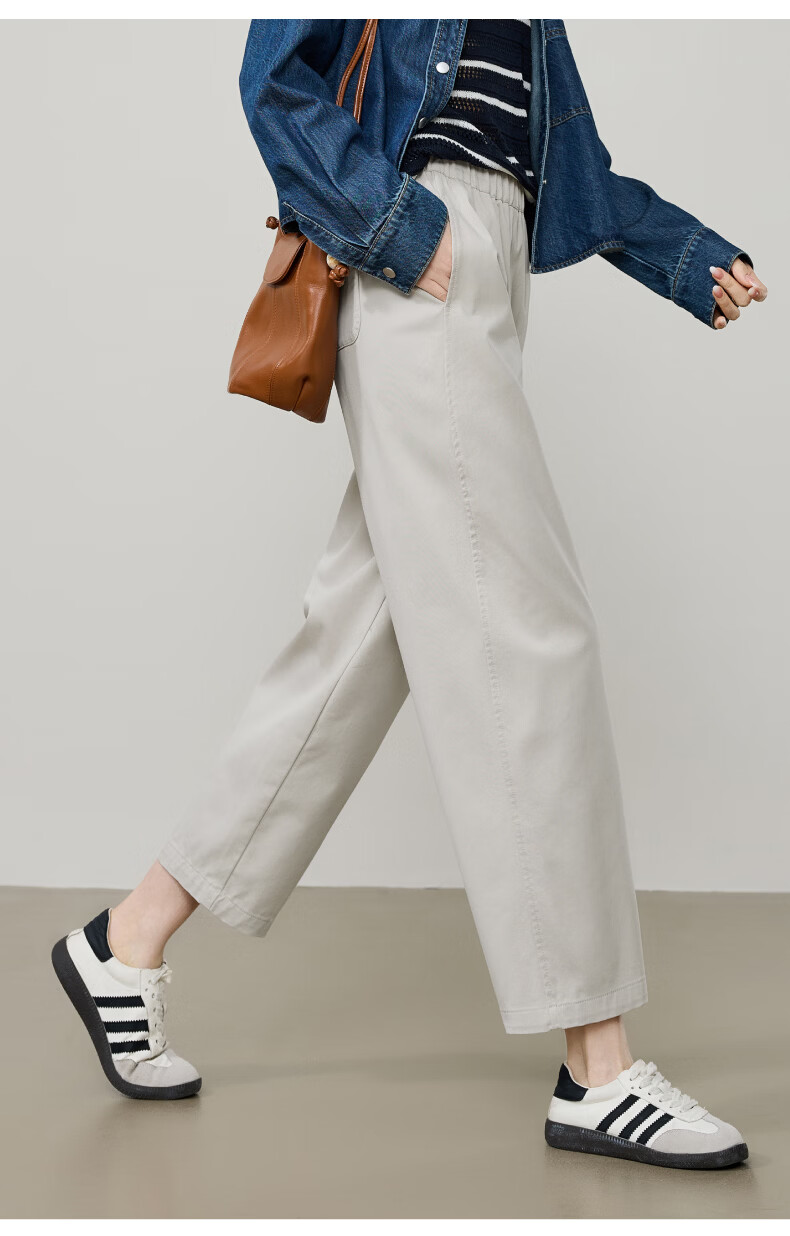 ESE-Y Laisai Cotton Lyocell Scythe Pants Women 26 Spring New Slim Fit Cropped Harem Straight Casual Pants Dark Blue 31 22