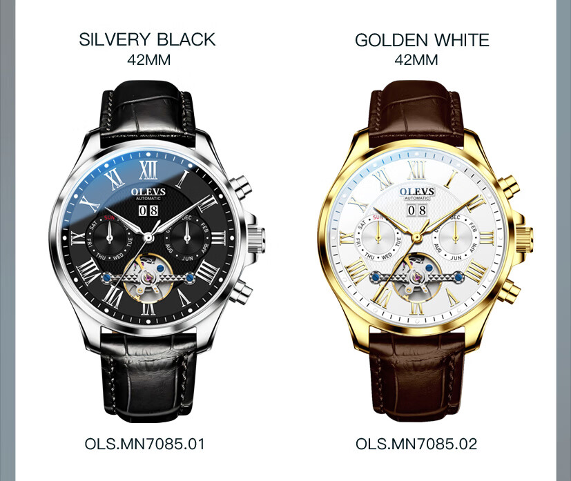 OLEVS Swiss Certified Men's Fully Automatic Mechanical Watch, Men's Luxury Timepiece, 2026 New Skeleton Design Men's Watch, Top Ten Brand 22