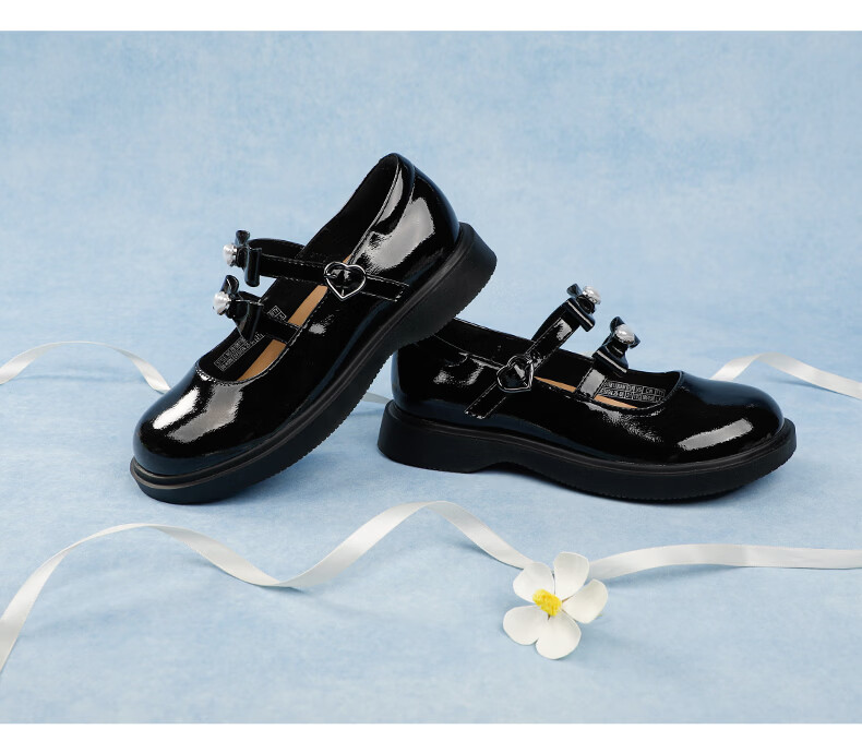 DR·KONG Spring Girls' Princess Dress Shoes British Style Children's Shoes 2B16B1100AW Black Size 32 10
