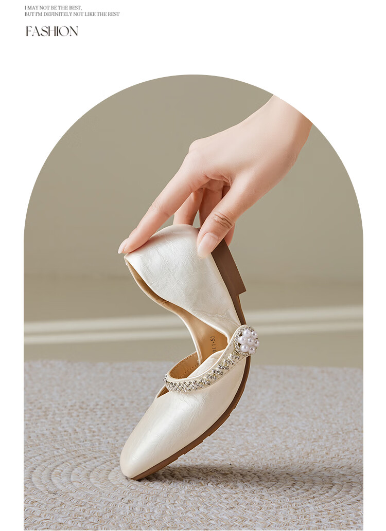 Zhuoshini Dress Single Shoes 2026 New Spring Autumn Qipao French Mary Jane Women's Flat Low Heel Leather Shoes Light Gold 38 10