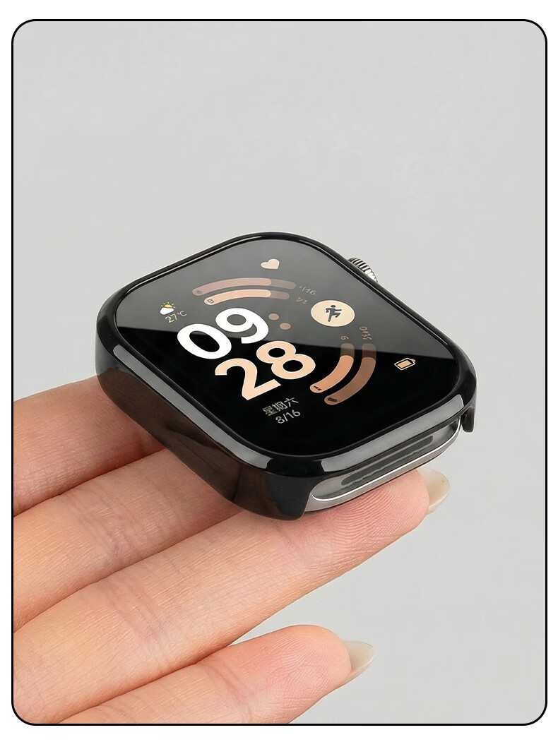 CHENSONG Protective Case and Tempered Film for Xiaomi Redmi Watch 6, PC Scratch-Resistant Durable Sensitive Touch Black 15