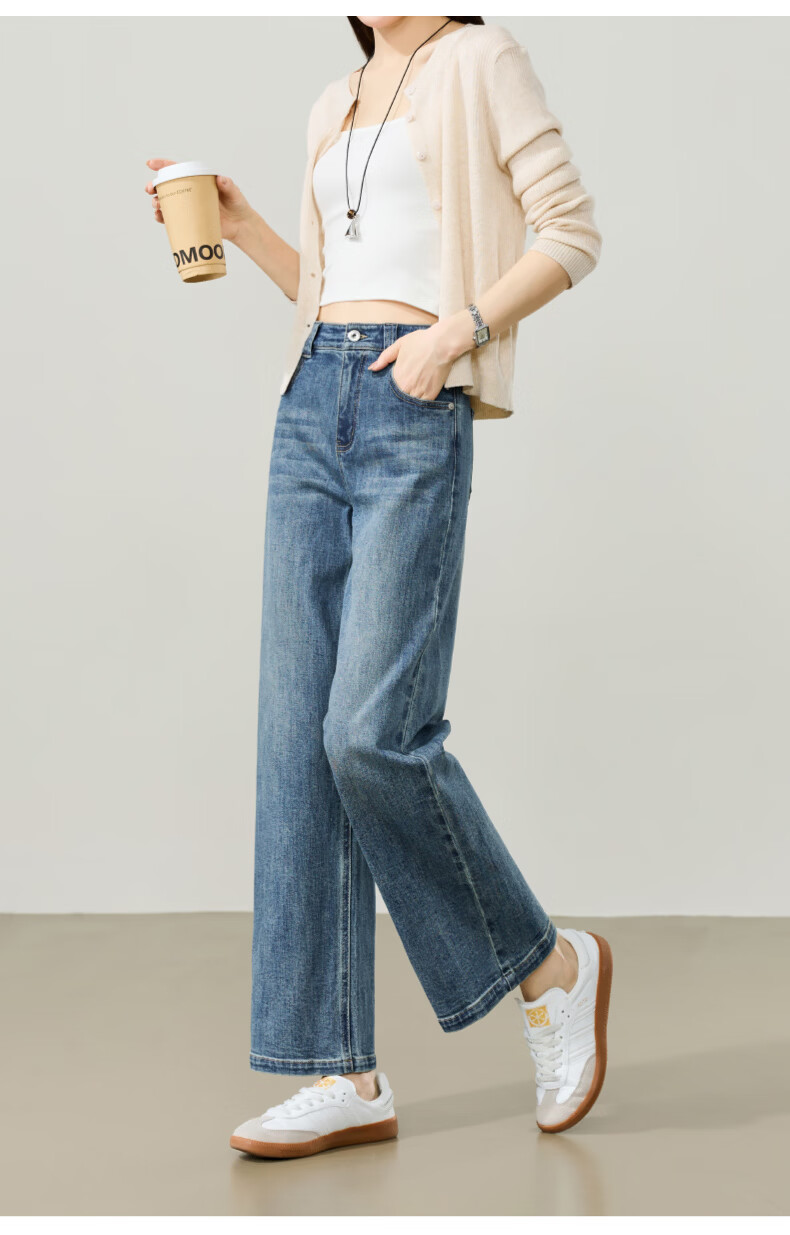 ESE-Y Women's 9/10 Straight-Leg Jeans 2026 Spring New Fashion Petite Slim Fit Denim Pants Dark Blue 29 18