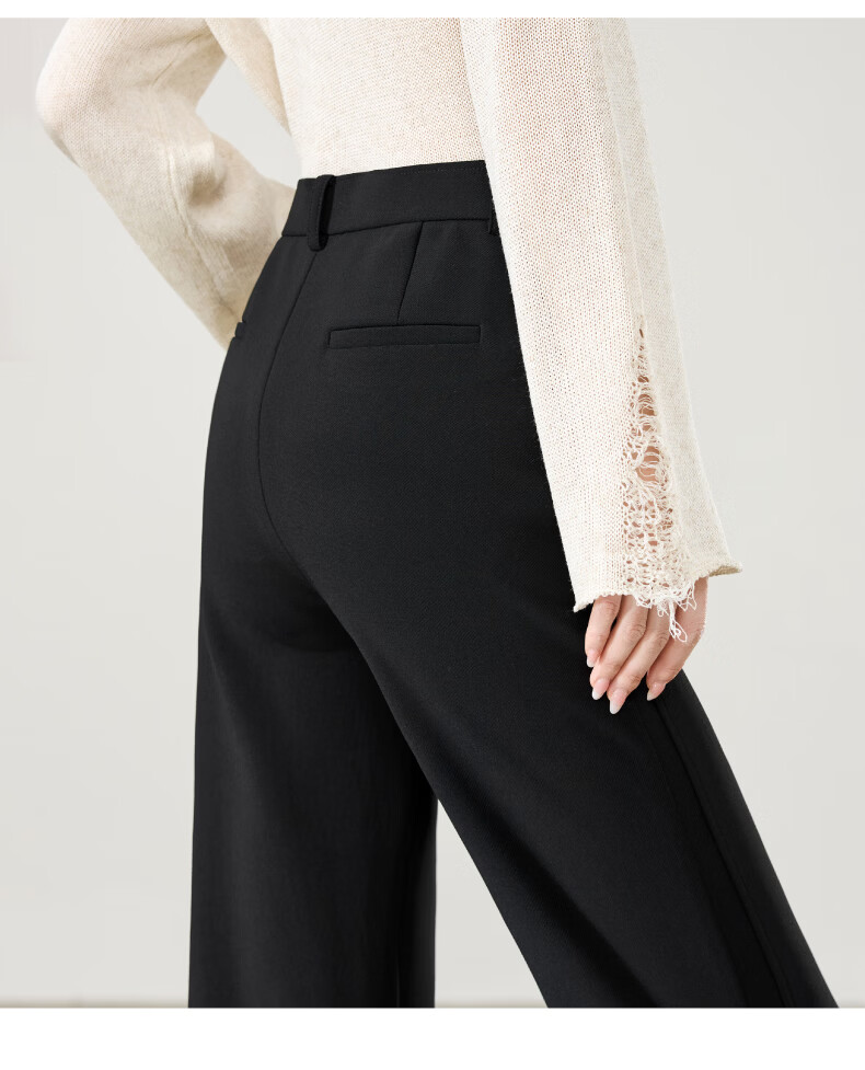 ESE-Y Women's Spring 2026 Slim Fit Stretch Office Flared Trousers Black Size 28 11