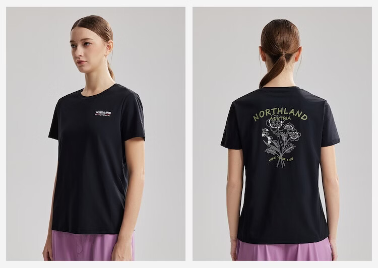 NORTHLAND Women's Quick-Dry T-Shirt 2026 New Outdoor Sun Protection Antibacterial Skin-Friendly Crew Neck Short Sleeve Tee 5