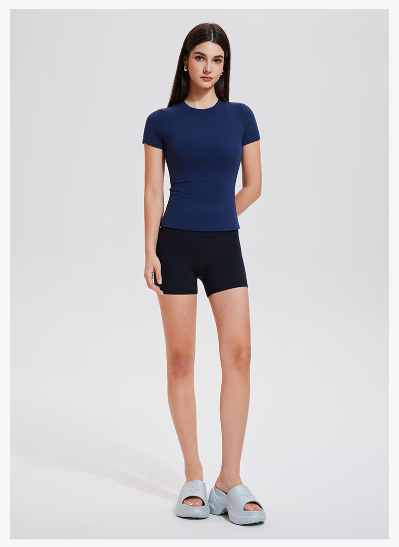 Cosleaf Women's Sports T-Shirt Short Sleeve High Elastic Slim Fit Round Neck Breathable Running Top Fitness Yoga Wear 18