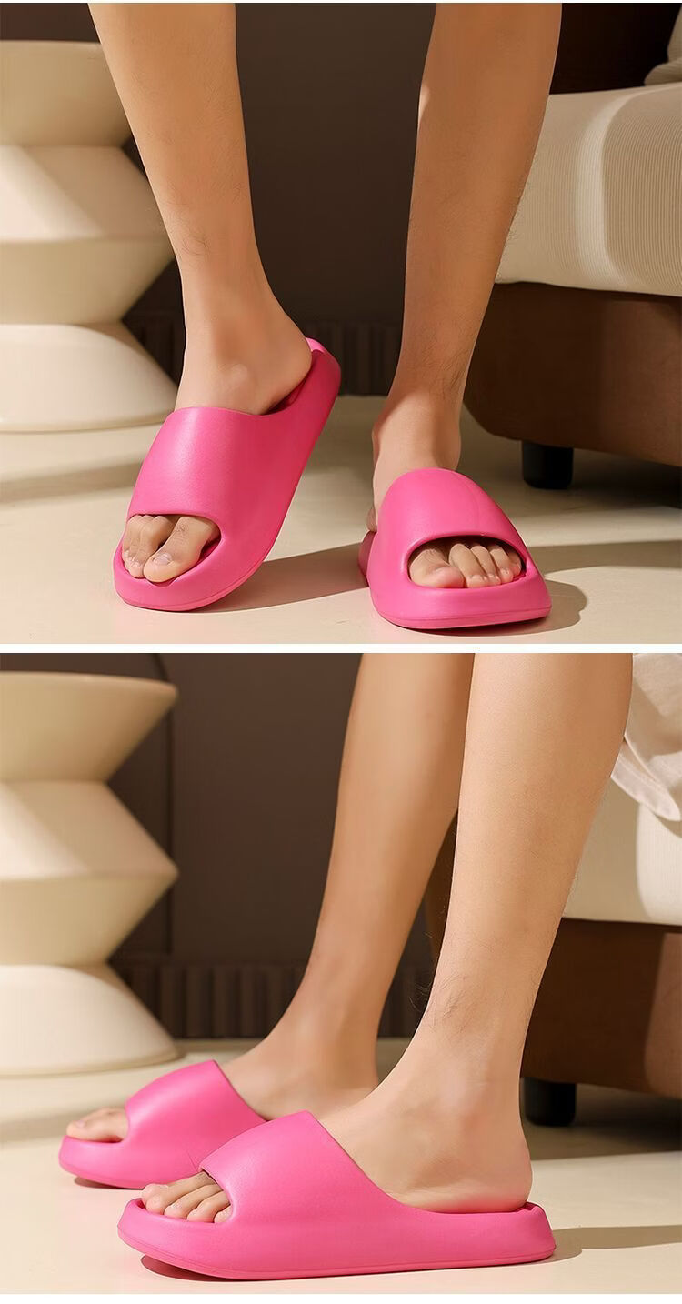 Zhiying Slippers Men Women Home Bath Thick Sole Bathroom Couple Non-slip Black 42-43 10