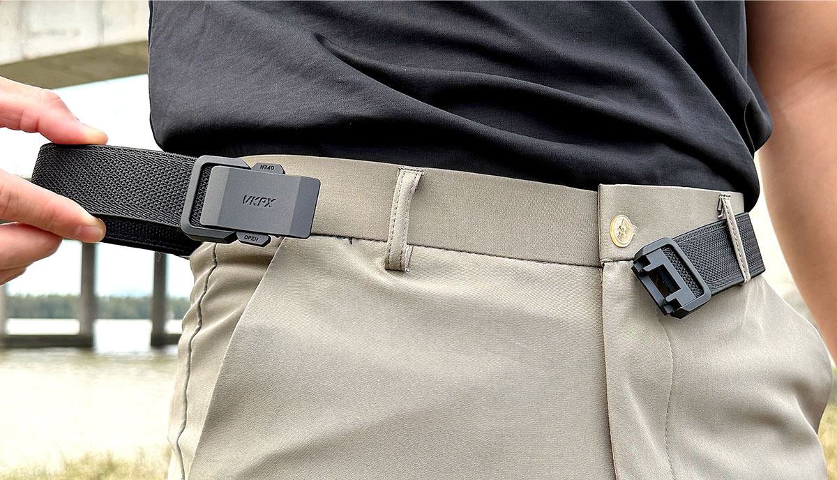 Aoweimei Tactical Elastic Nylon Canvas Woven Outdoor Casual Men's Belt with Quick-Release Buckle 2