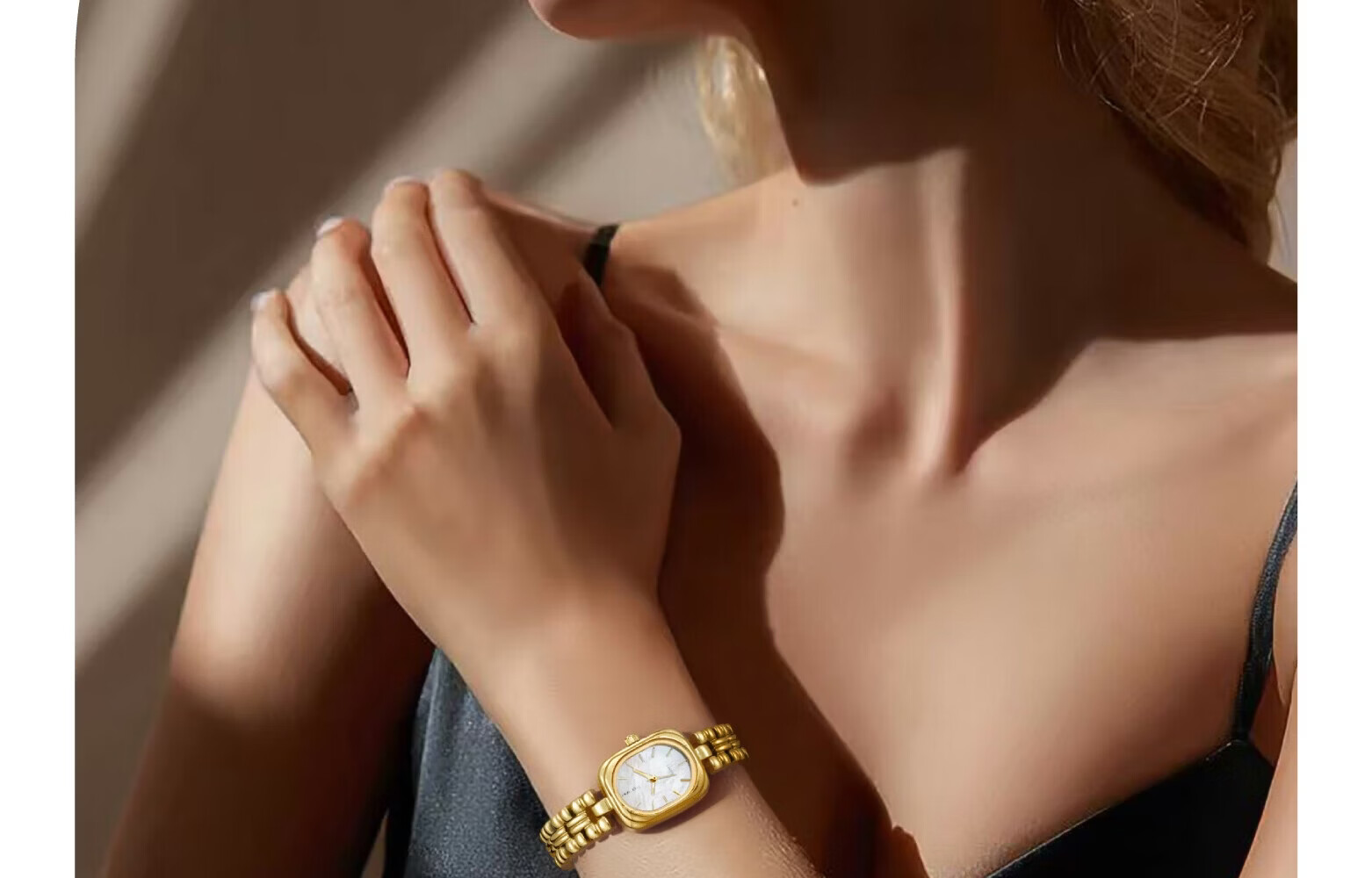 Caloric King Minimalist Small Gold Luxury Women's Watch Elegant Ladies Wristwatch Small Dial Birthday Gift for Girlfriend 10