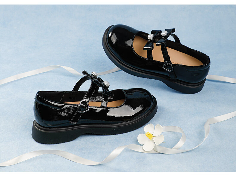DR·KONG Spring Girls' Princess Dress Shoes British Style Children's Shoes 2B16B1100AW Black Size 32 11
