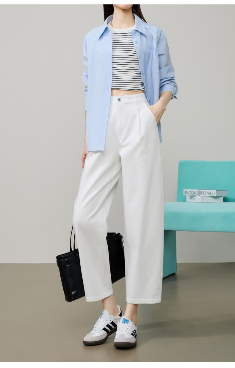 ESE-Y Women's Dark Blue Wide-Leg Denim Jeans 2026 Spring New Slim High-Waist Casual Curved Pants Size 26 27
