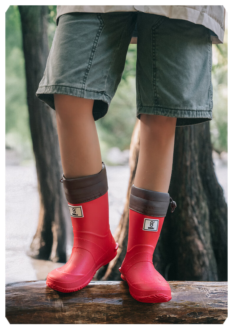 KINGLOVOUN Women's Rain Boots 2026 New Fashion Mid-Calf Waterproof Slip-Resistant Rubber Shoes Black Size 38-39 17