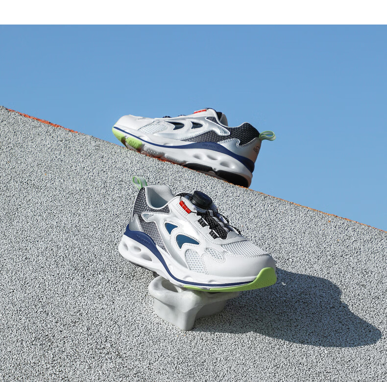 DR·KONG Sports Shoes Spring Unisex Kids Slip-On Button Children Shoes 2C10B1016AM White/Black/Silver Size 35 10