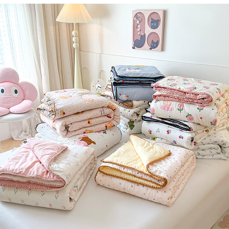 Hodo Class A Double-Layer Gauze 100% Xinjiang Cotton Quilt Air Conditioning Quilt Summer Cooling Quilt Core 150x200cm Little Rabbit Garden 21