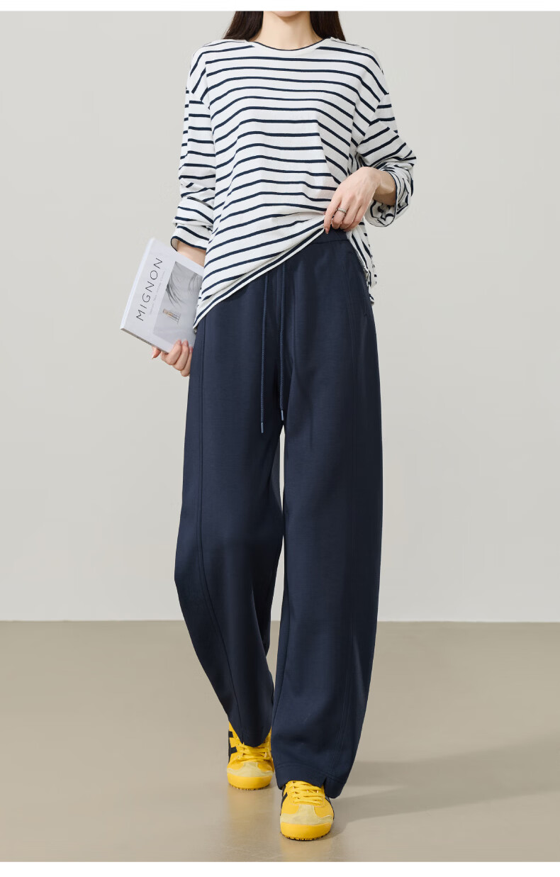 ESE-Y Women's Banana Pants Spring 2026 New Design Split Narrow Straight High-Waist Casual Sports Pants Black Size 32 21