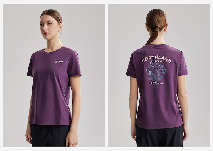 NORTHLAND Women's Quick-Dry T-Shirt 2026 New Outdoor Sun Protection Antibacterial Skin-Friendly Crew Neck Short Sleeve Tee 10