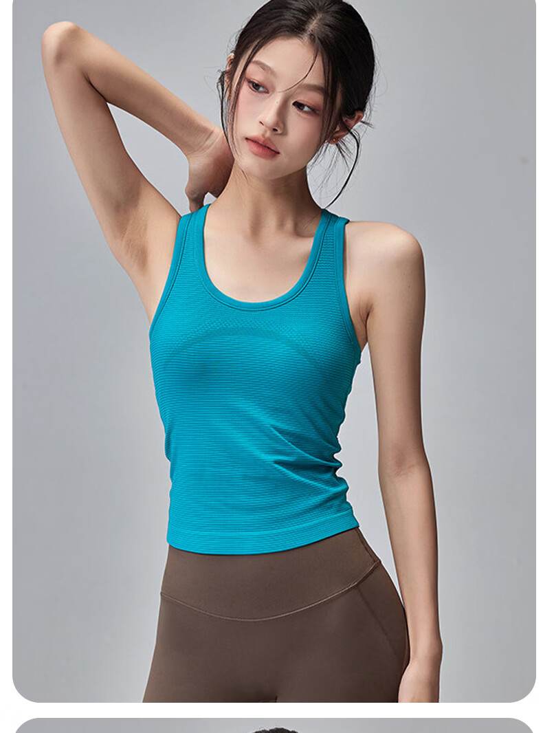XUEXIMAN Women's One-Piece Yoga Tank Top with Built-in Bra, Shockproof Sports Bra for Pilates and Fitness 14