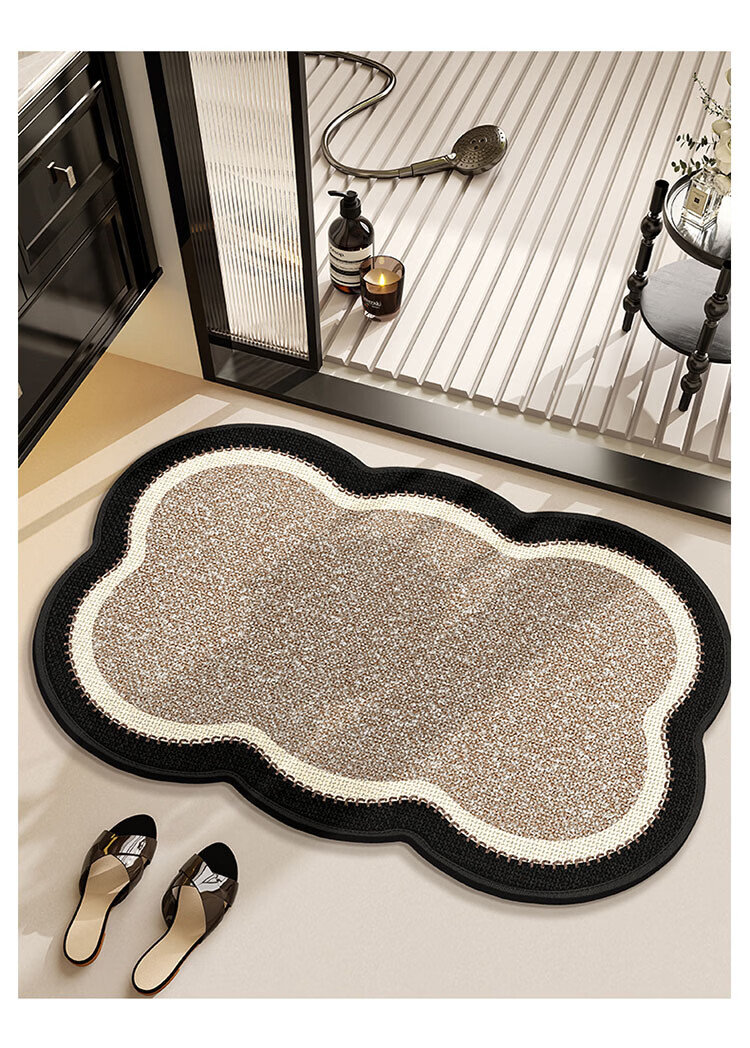STIMANNI CITY·MANNI New Floral Bathroom Absorbent Mat Luxury Woven Linen Non-Slip Quick-Dry Thickened Floor Mat 8