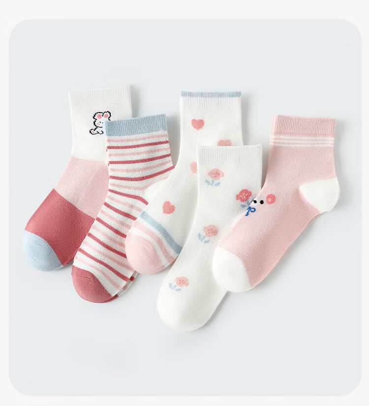 Langsha Summer Thin Girls' Socks Children's 2026 New Breathable Mesh Cotton Socks for Baby and Older Girls 17