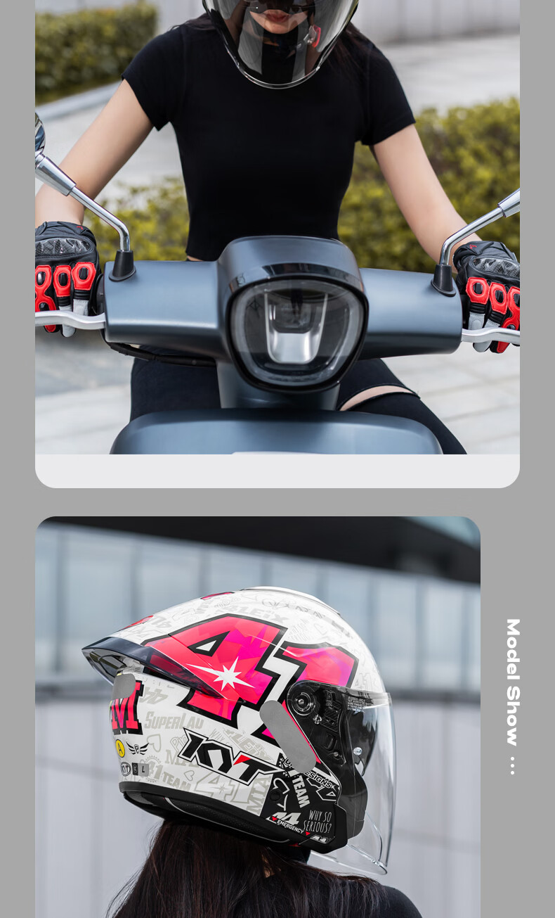 KYT RA-02 3/4 Retro Cruiser Motorcycle Helmet with Dual Visors, Matte Black, Size L 12