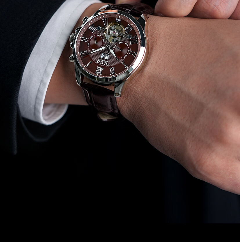 OLEVS Swiss Certified Men's Fully Automatic Mechanical Watch, Men's Luxury Timepiece, 2026 New Skeleton Design Men's Watch, Top Ten Brand 7