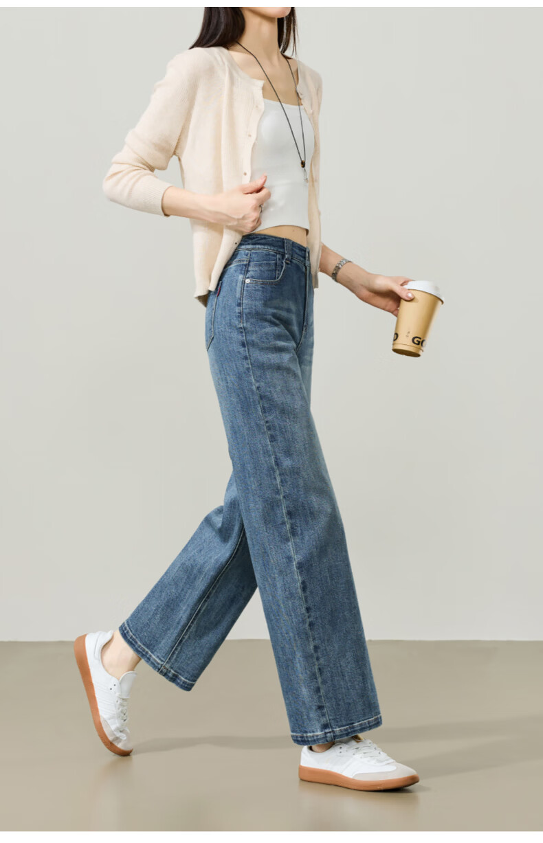 ESE-Y Women's 9/10 Straight-Leg Jeans 2026 Spring New Fashion Petite Slim Fit Denim Pants Dark Blue 29 17