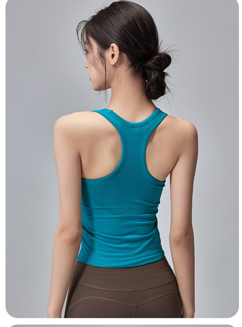 XUEXIMAN Women's One-Piece Yoga Tank Top with Built-in Bra, Shockproof Sports Bra for Pilates and Fitness 16