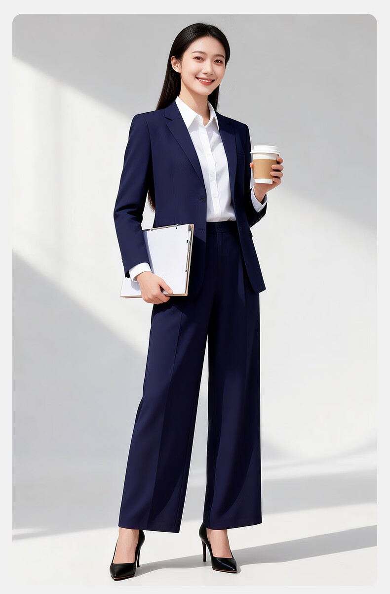 Yulixi Gray Women's Suit Set High-End Professional Formal Slim Fit Wrinkle-Free Blazer for Petite Interview and Commuting 20