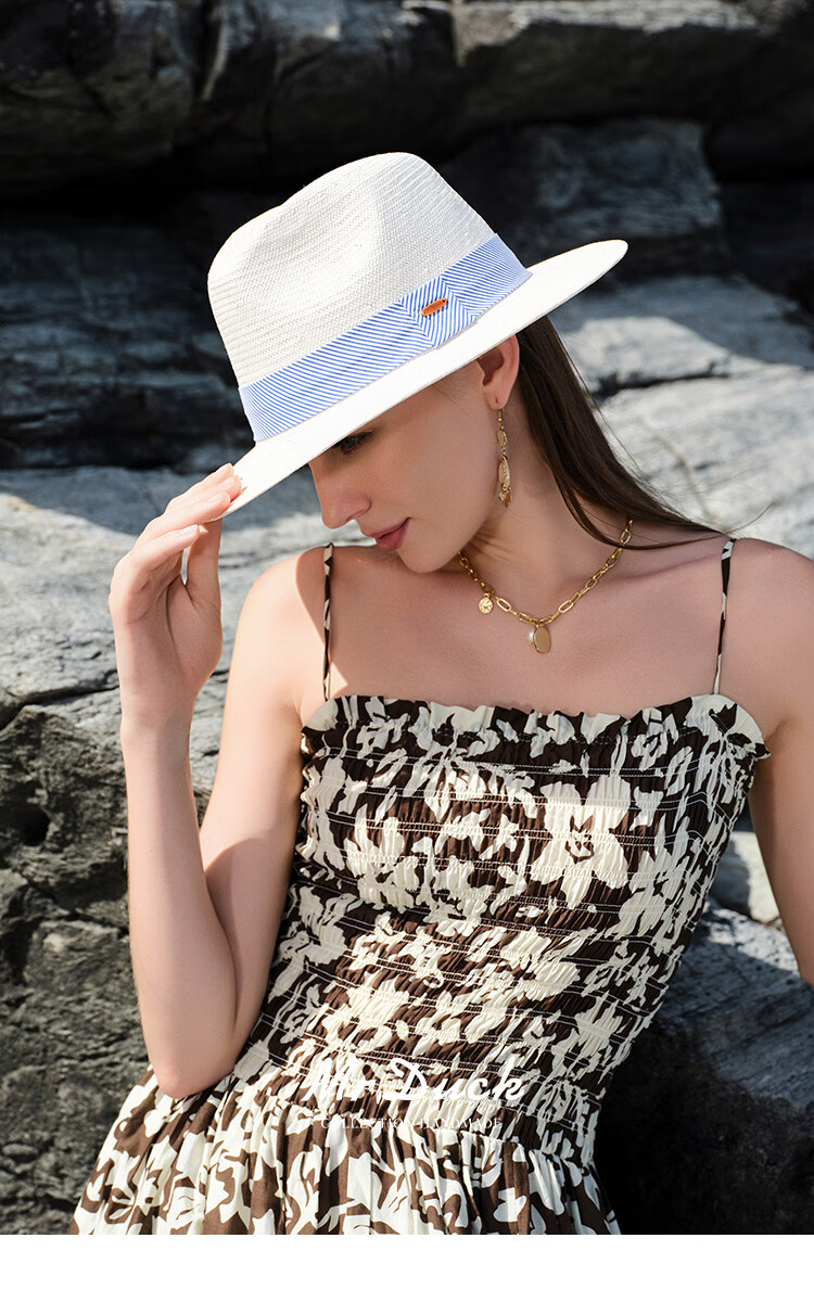 Mr DUCK Handmade Woven Panama Straw Hat Summer High-End Sunshade Hat for Men and Women Casual Beach Sun Protection Wide Brim Hat 19