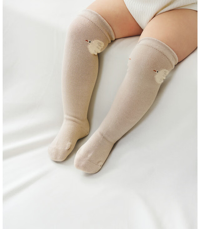 TONGTAI Baby Socks Long Tube Socks for Boys and Girls Seamless Toe Wide Mouth Yellow 0-6 Months 11