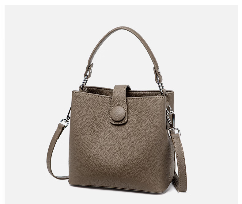 ESUNARTY Genuine Leather Bucket Bag Women 2026 New Handbag Boutique High-End Shoulder Crossbody Bag Birthday Gift for Women 22