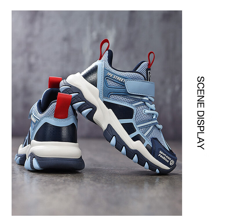 7-PE Boys Outdoor Hiking Shoes Mesh 2026 Spring New Breathable Double Mesh Kids Sports Shoes for Boys 3