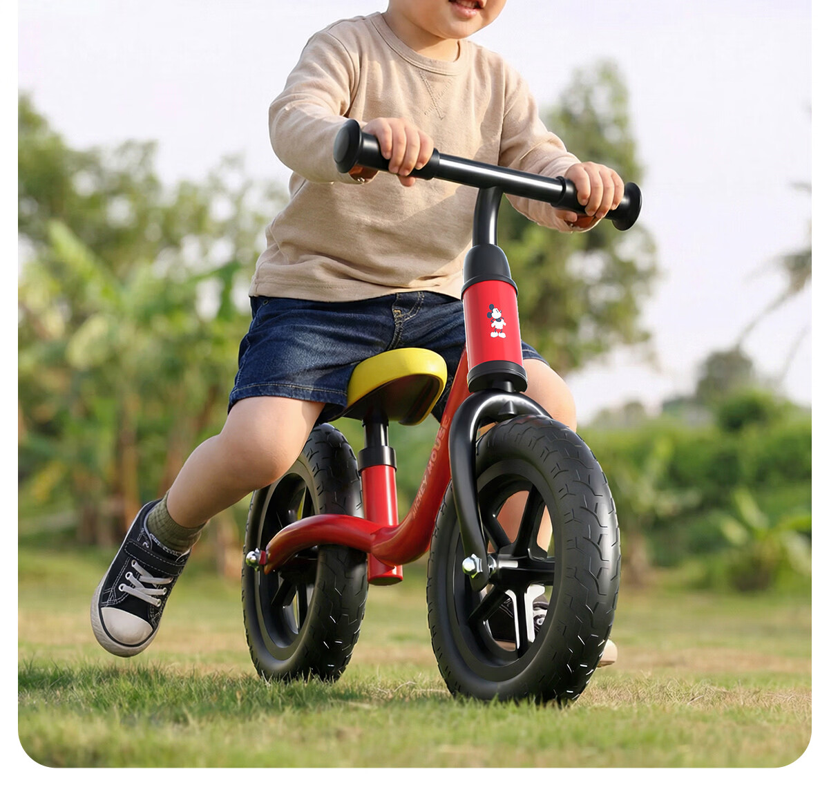 Disney Kids Balance Bike 12-inch Toddler Walker Scooter Toy for Ages 1-3-6 Years Birthday Gift 11